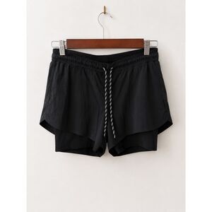 Athleta Black Running Shorts Women's Size 4 Built-In Liner Athletic